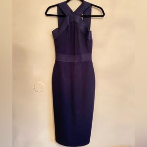 Navy Bodycon Midi Dress- New York and Company- Size XS